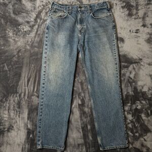 Carhartt B460 DPS Relaxed Fit 36x32 Men's Denim Jeans Leather Logo Patch